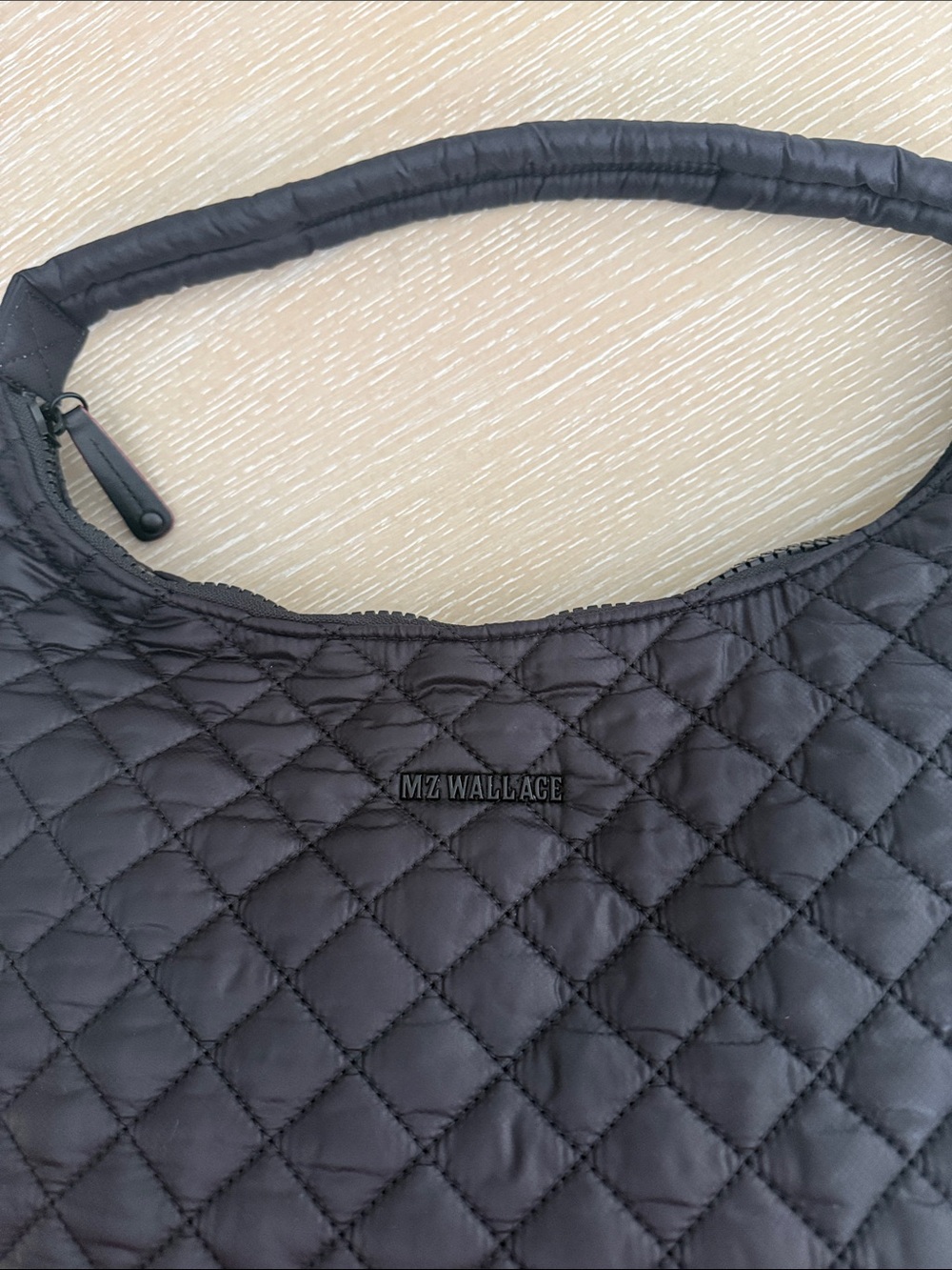 MZ WALLACE Large Metro Shoulder Quilted Black Shoulder Hobo Quilted Bag 232 - Picture 17 of 17